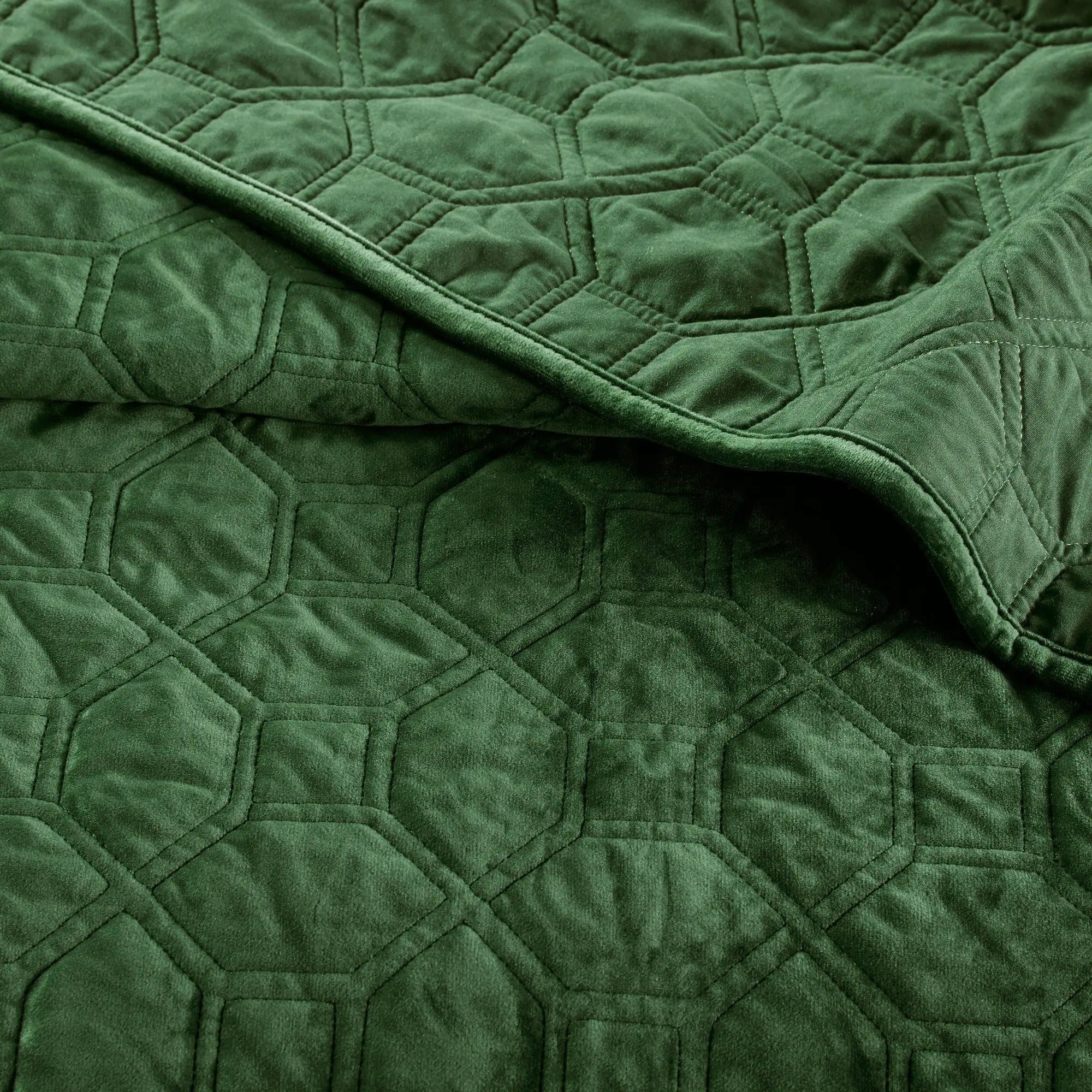 3 Piece Velvet Quilt Set Green Full/Queen by HouseOfZazla
