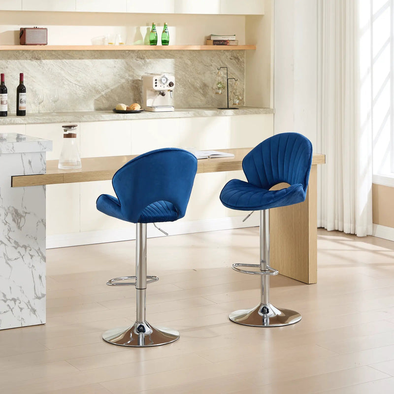 Bar Stools Set of 2 - Adjustable Barstools with Back and Footrest by HouseOfZazla