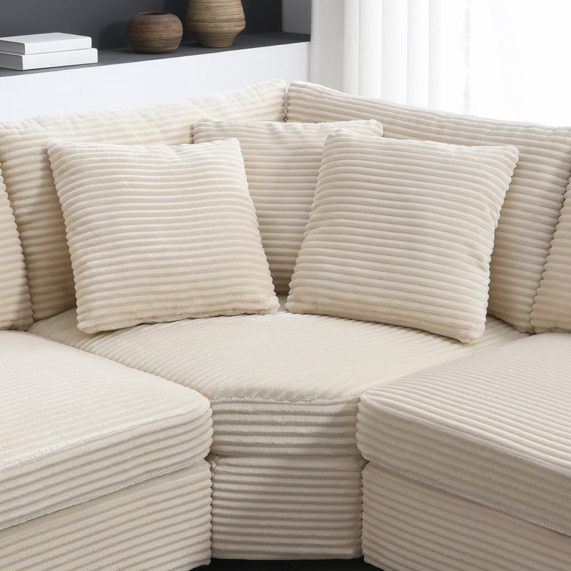 Convertible L Shaped Sectional Corner Couch With Armrest Storage Cup Holders USB Charger, Irregular Corner Oversized Comfy Modular Sofa by HouseOfZazla