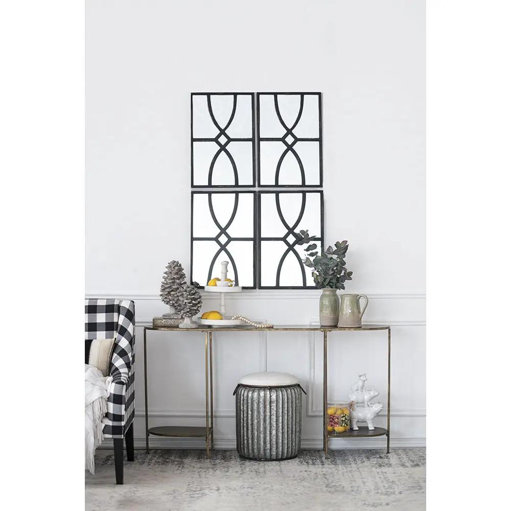 Rectangular Wooden Wall Mirror With Antique Frame, Vertical Or Horizontal Home Decor For Living Room (Set of 2) by Unique Piece Furniture
