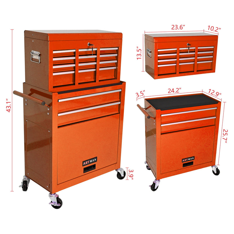 High Capacity Rolling Tool Chest With Wheels And Drawers, Storage Cabinet by HouseOfZazla