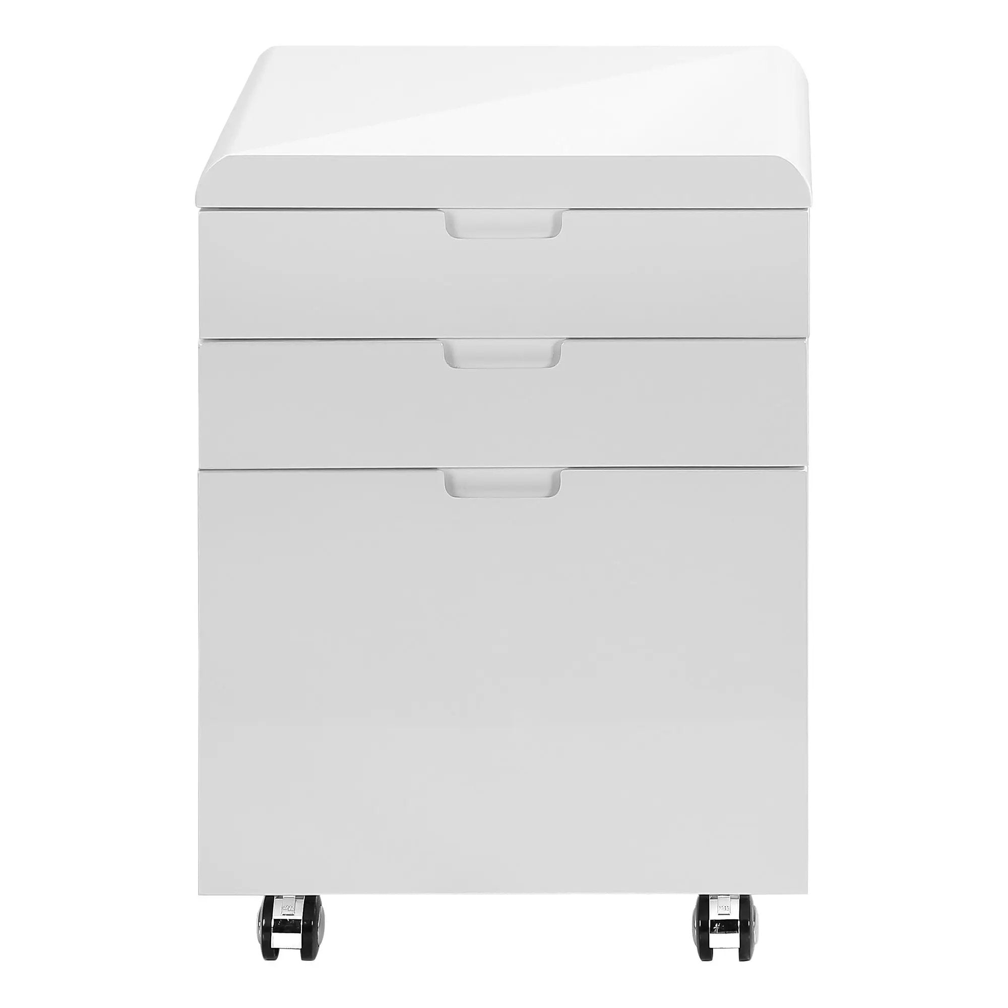 File Cabinet Rolling Mobile Storage Drawers Printer Stand - White by HouseOfZazla