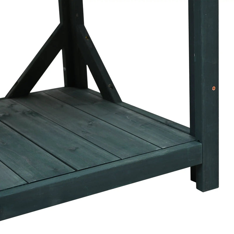 TOPMAX 65" Large Wooden Farmhouse Rustic Outdoor Potting Bench Table by HouseOfZazla
