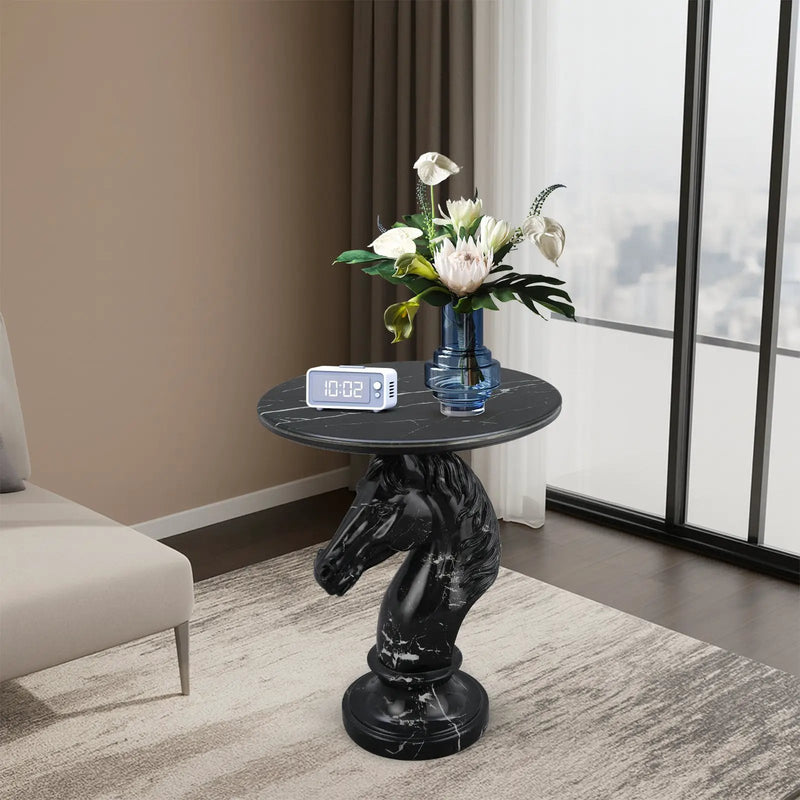 Horse Head Accent Table Animal Statue End Table by HouseOfZazla