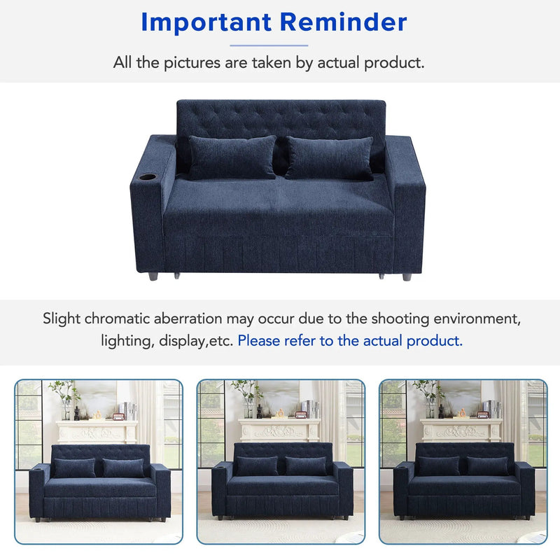 Pull-Out Sofa Bed Convertible Couch With Adjustable Backrest For Living Room by HouseOfZazla