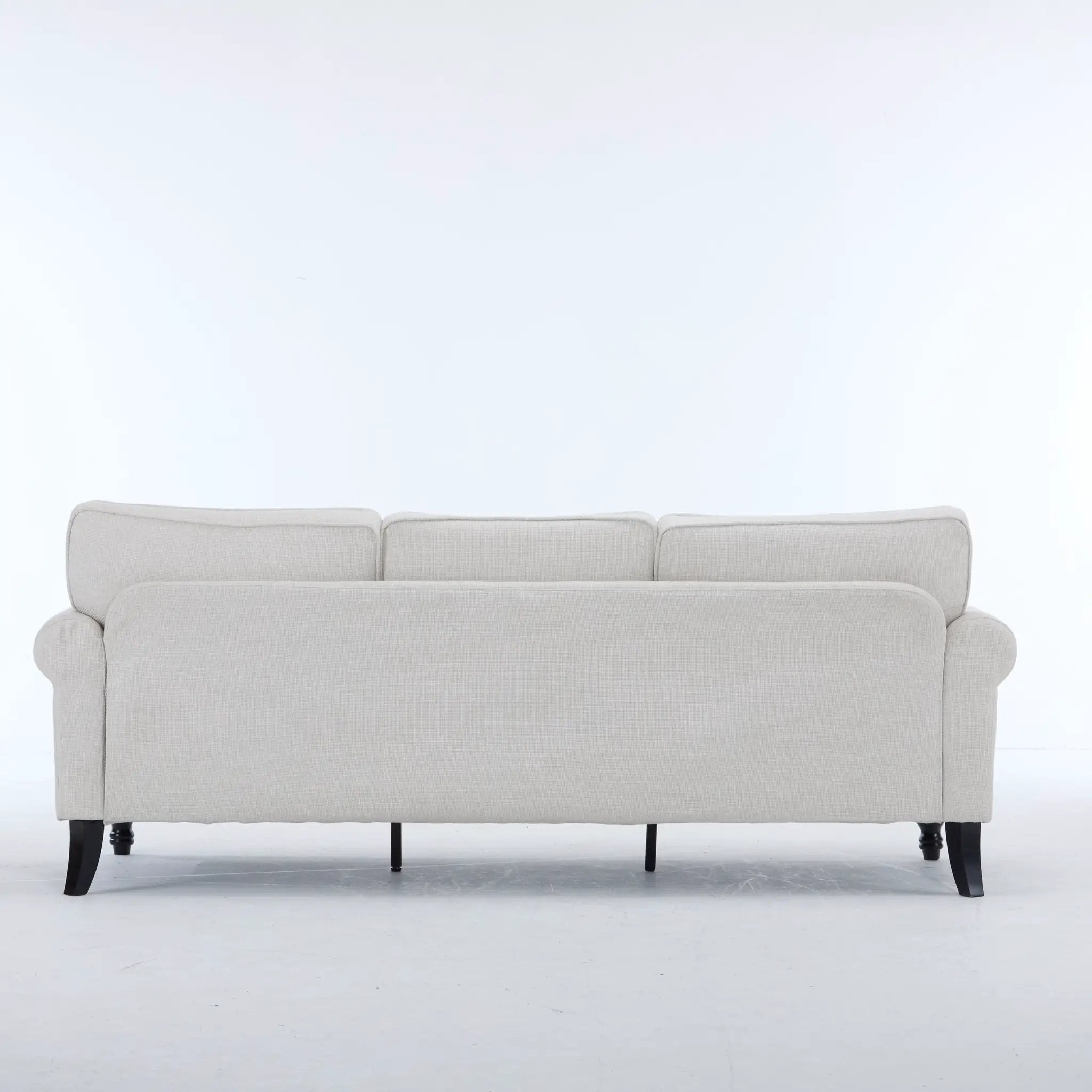 83 Inch Faux Leather Rolled Arm Sofa with Nailhead Trim by HouseOfZazla