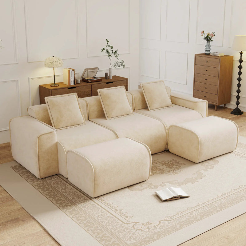 Streamlined Design Modular 3 Seat U Shape Sectional Sofa by HouseOfZazla