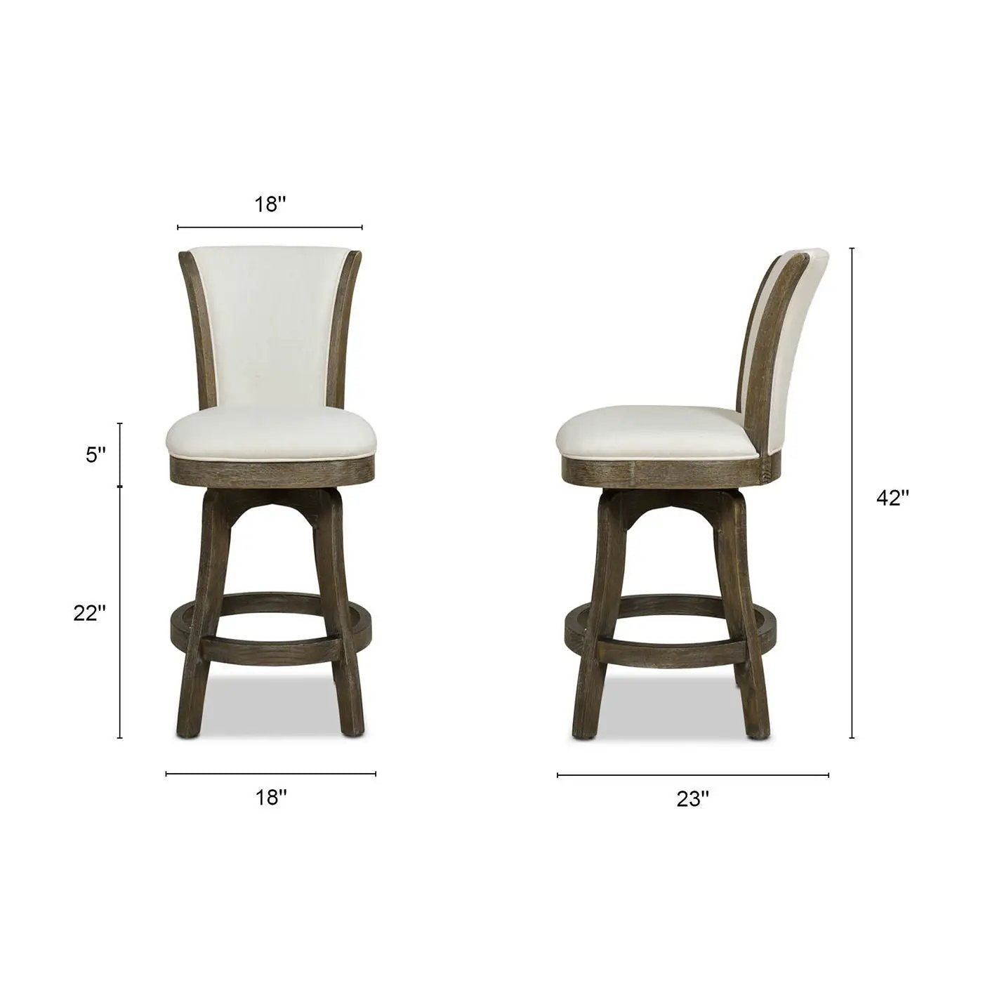 Henry - Armless Swivel Counter Height Bar Stool by HouseOfZazla