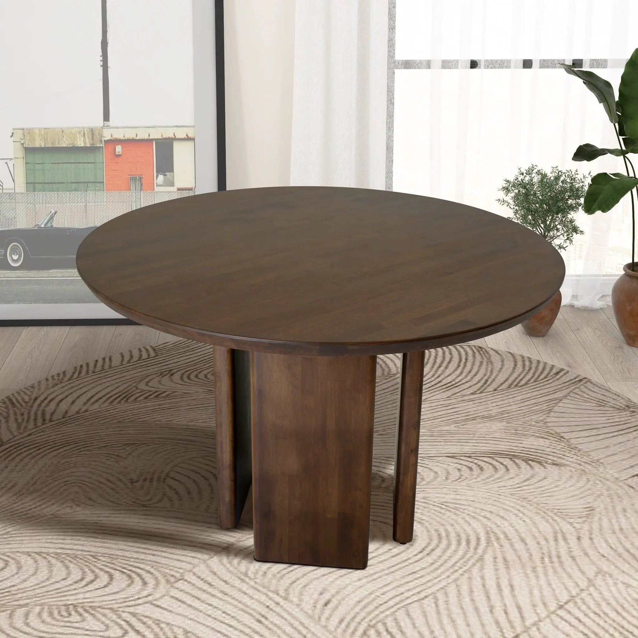 Alden - Round Dining Table - Walnut by Unique Piece Furniture