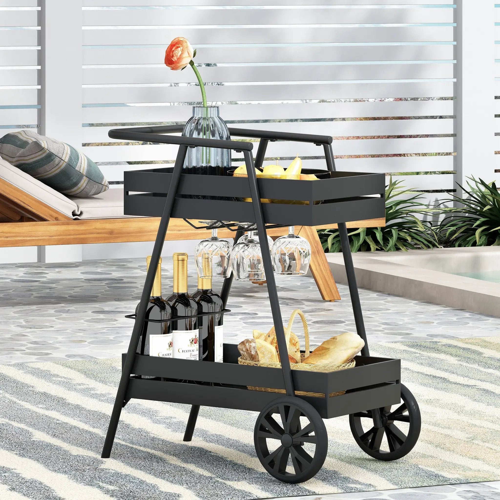 Modern Industrial Bar Cart by HouseOfZazla