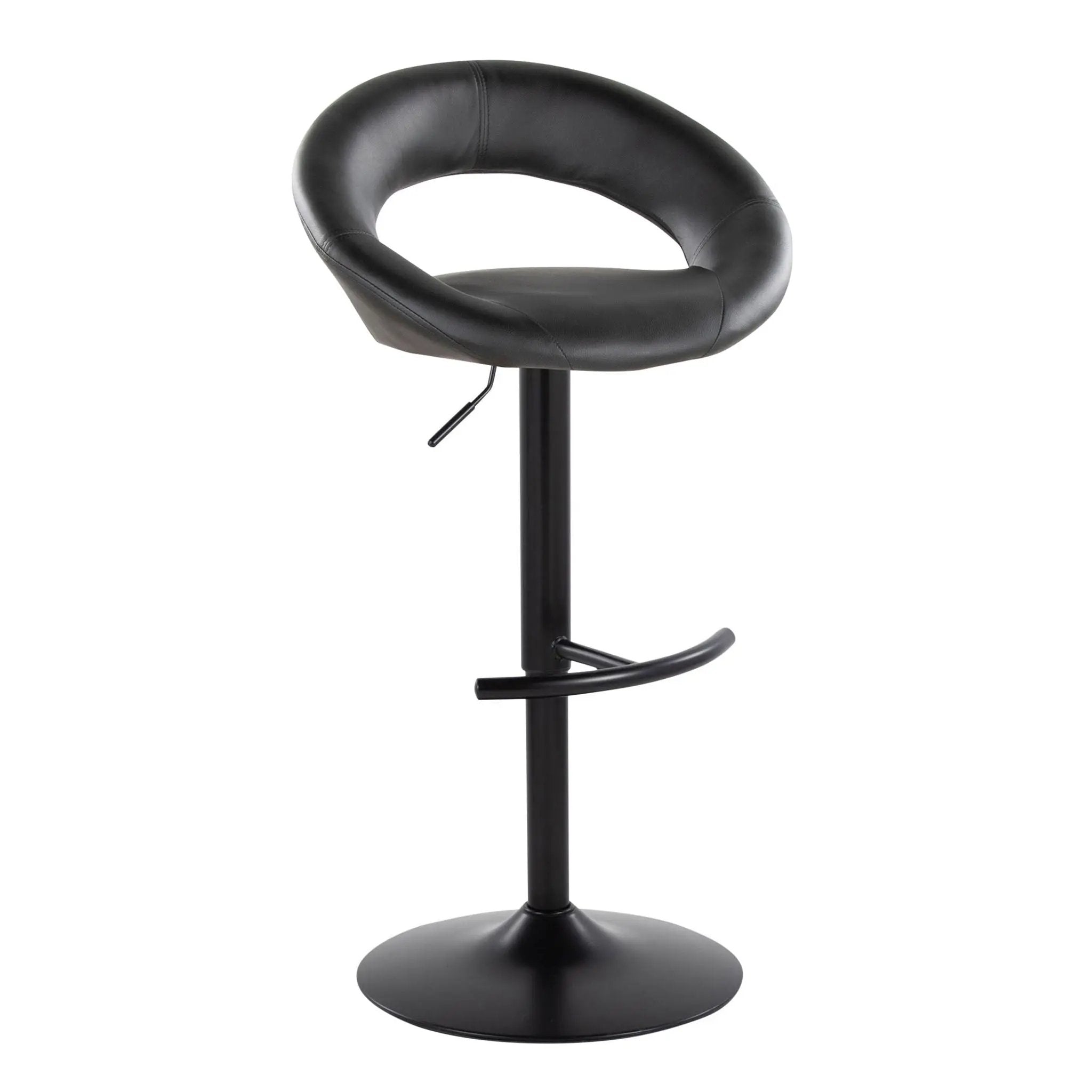 Posh - Contemporary Adjustable Barstool With Swivel & Rounded T Footrest (Set of 2) by Unique Piece Furniture