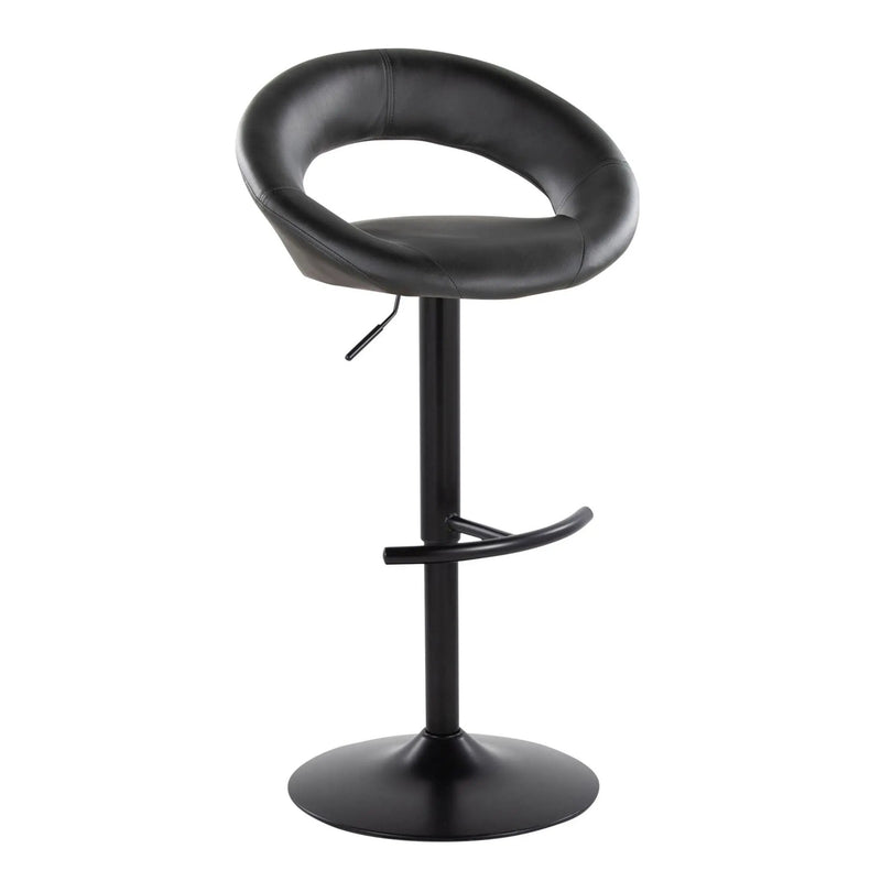 Posh - Contemporary Adjustable Barstool With Swivel & Rounded T Footrest (Set of 2) by HouseOfZazla