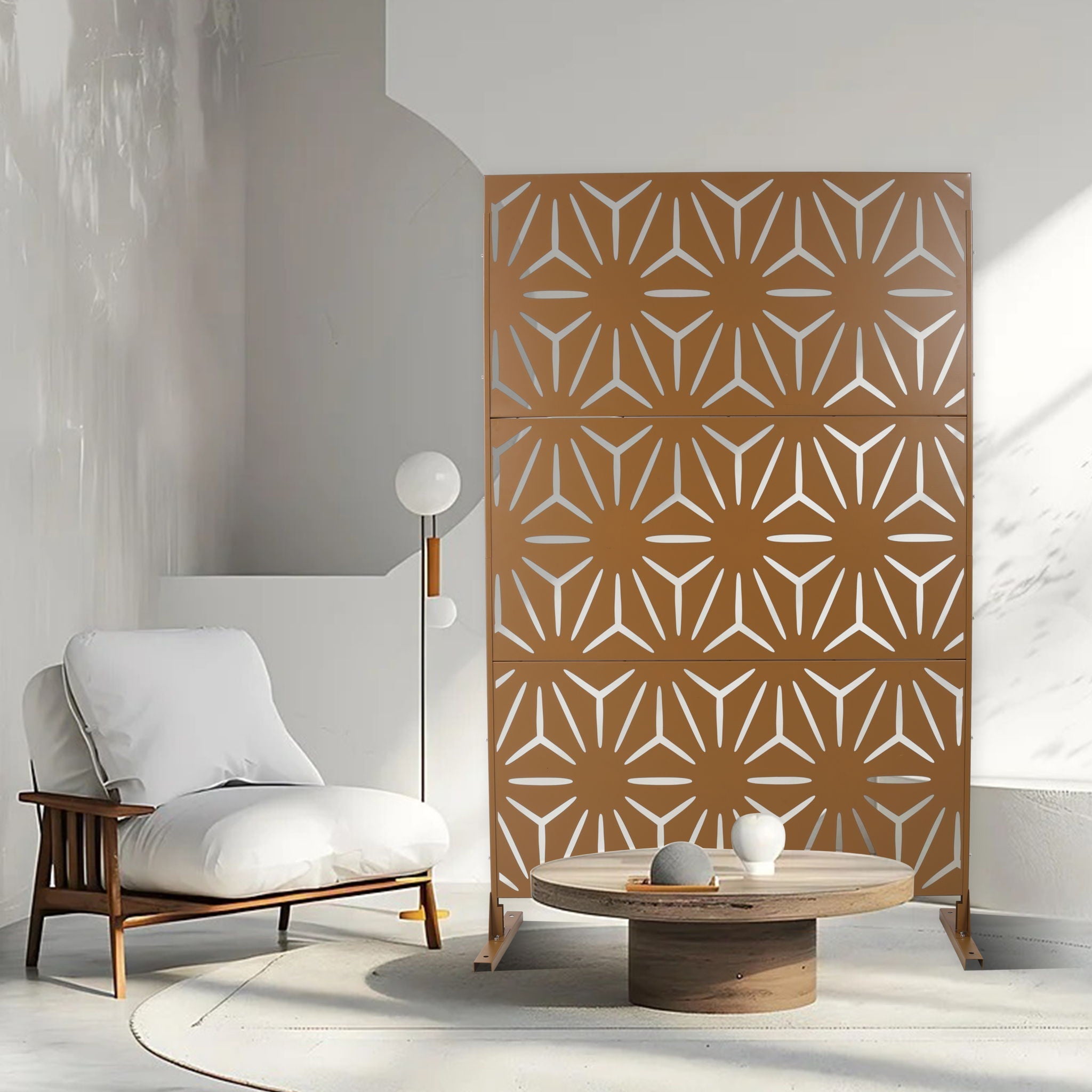 Outdoor & Indoor Metal Privacy Screen, Freestanding Decorative Panels by HouseOfZazla