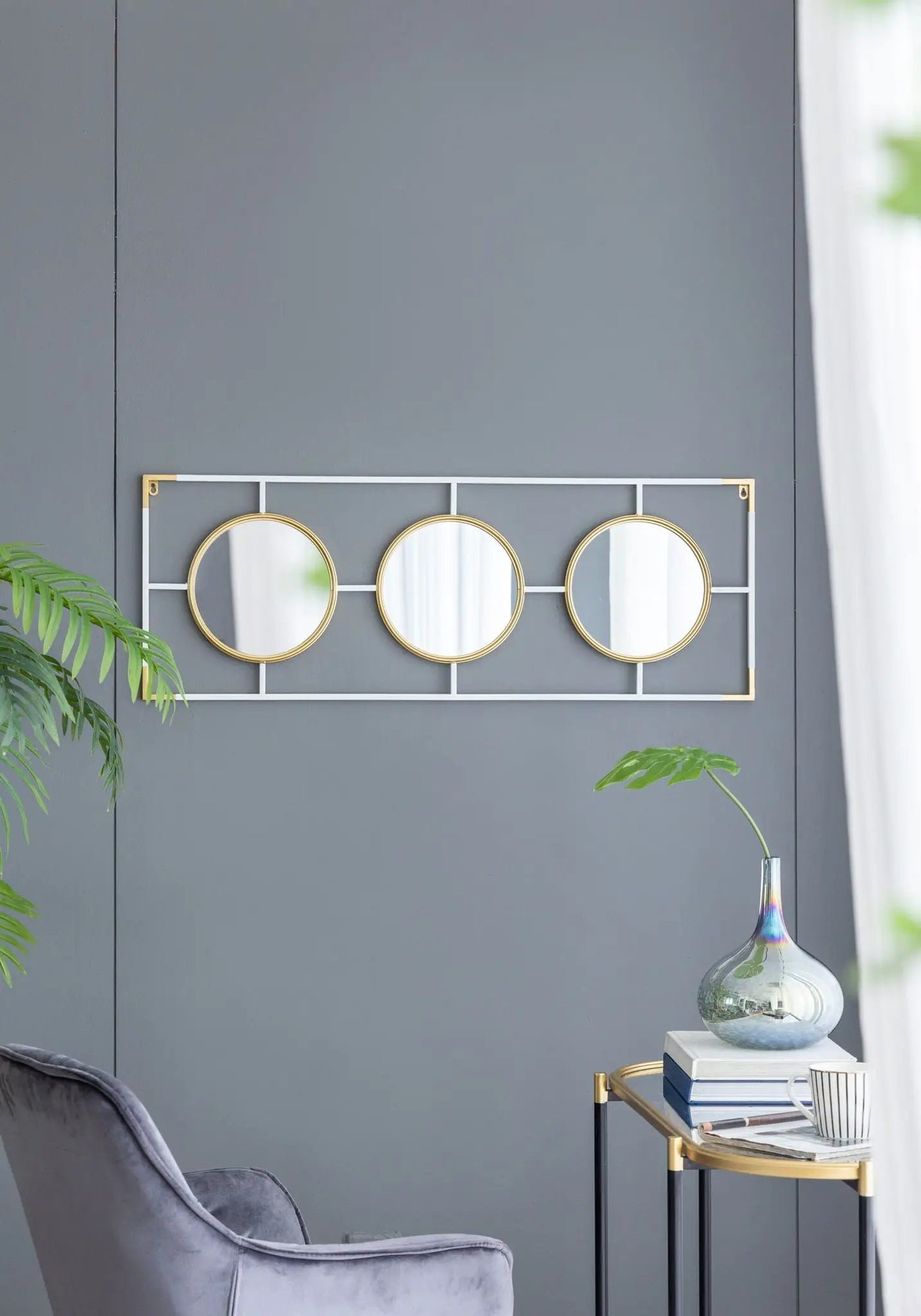 3 Mirror Piece Wall Mirror InRectangular Frame, Home Wall Decor For Bedroom Living Room by Unique Piece Furniture