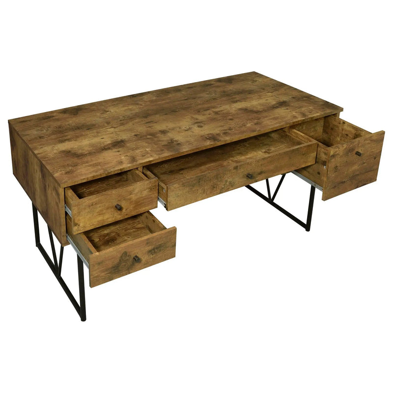 Analiese 63-inch 4-drawer Writing Desk Rustic Nutmeg by Unique Piece Furniture