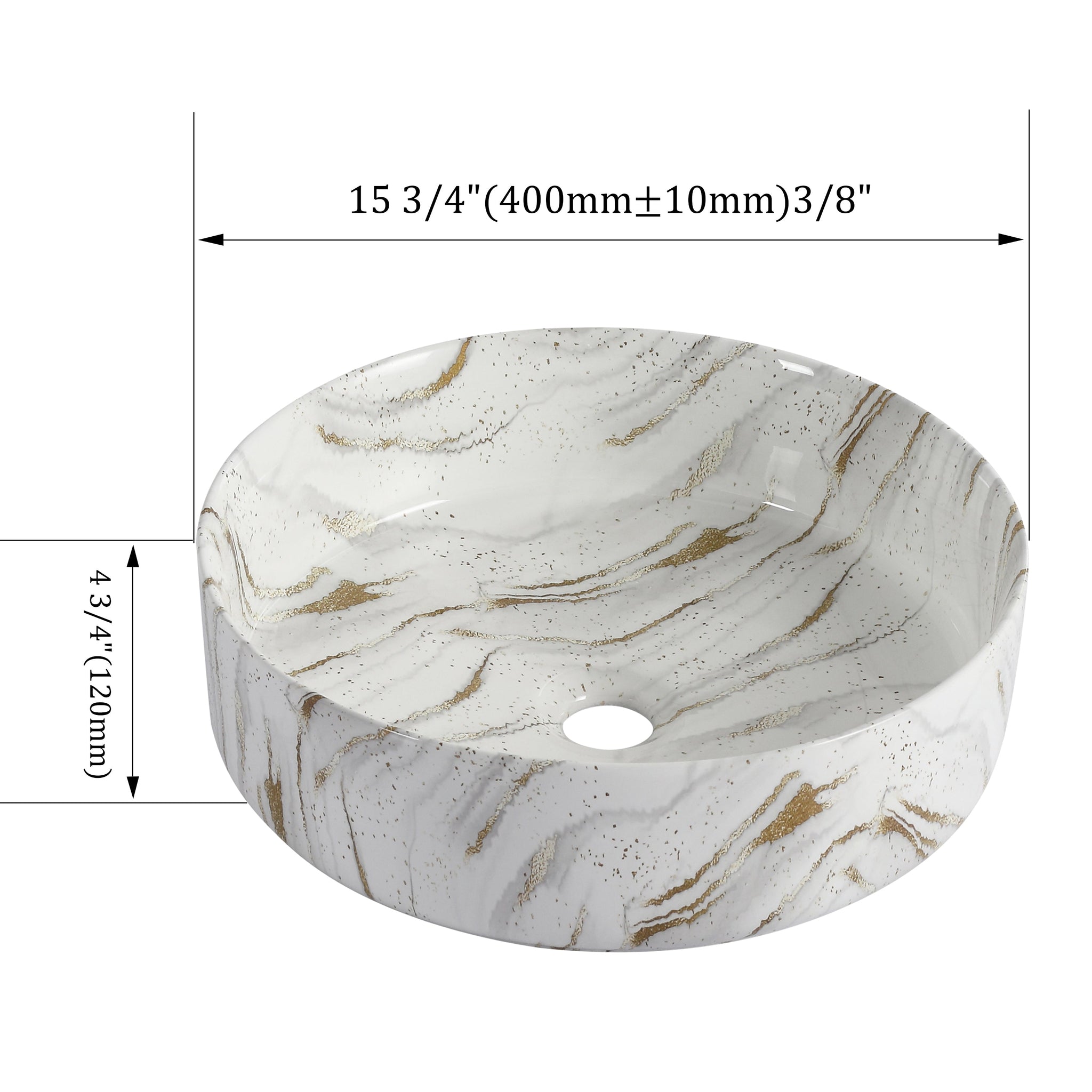 Ceramic Round Above Counter Bathroom Sink Art Basin by HouseOfZazla