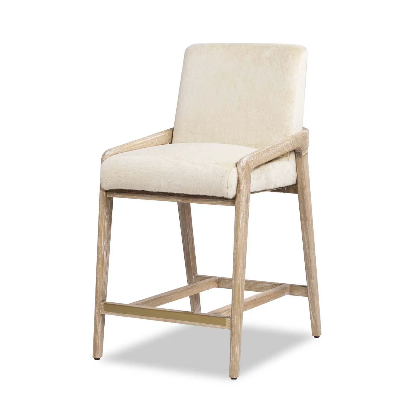Arizona - Solid Ash Upholstered Counter Stool With Rope Detail - Creme De La Creme White by Unique Piece Furniture