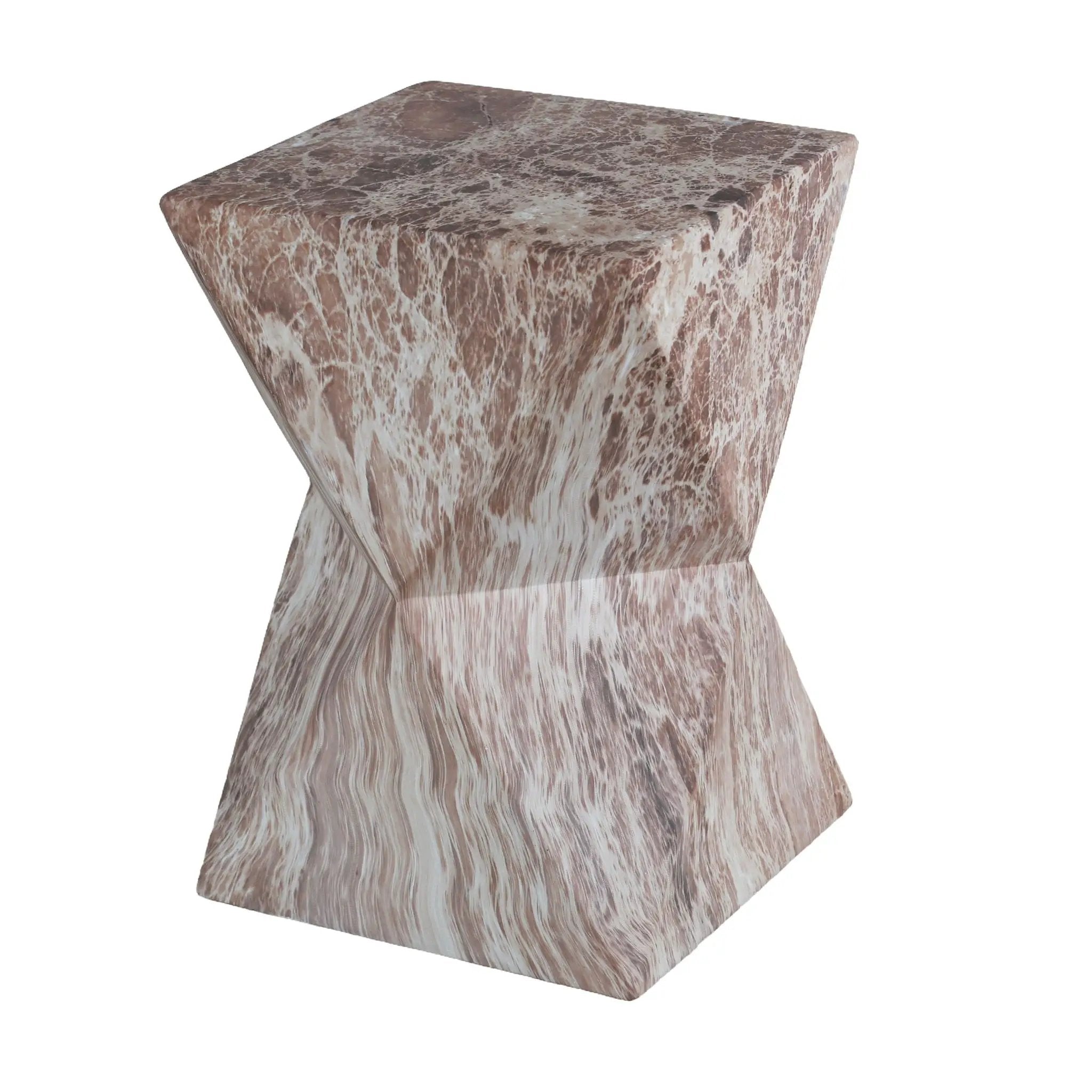 Round Outdoor Geometric End Table - Marble by HouseOfZazla