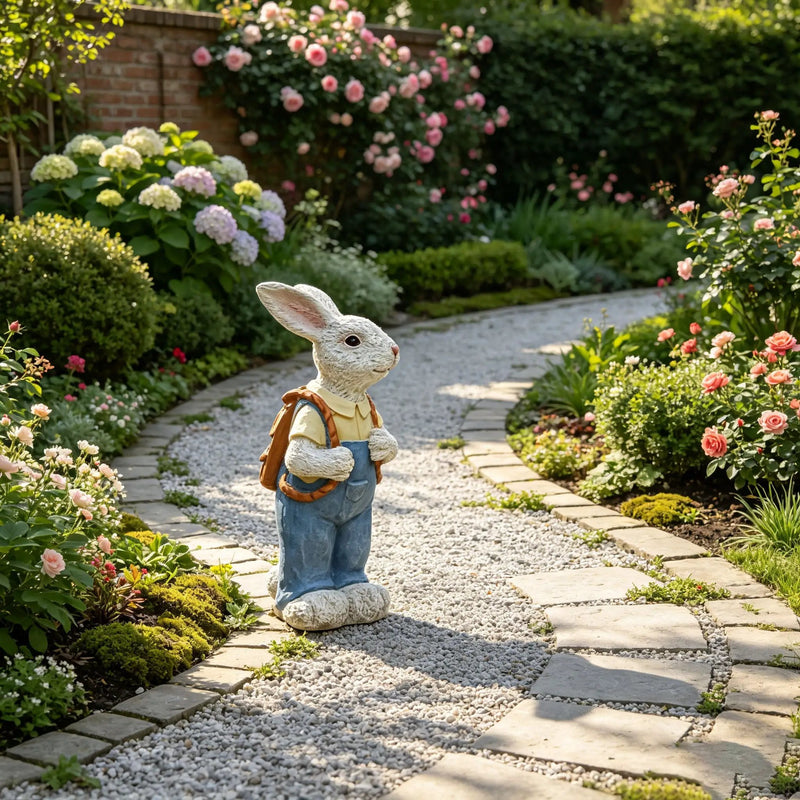 Simulated Couple Rabbit Statue Flower Pot Ornament by HouseOfZazla