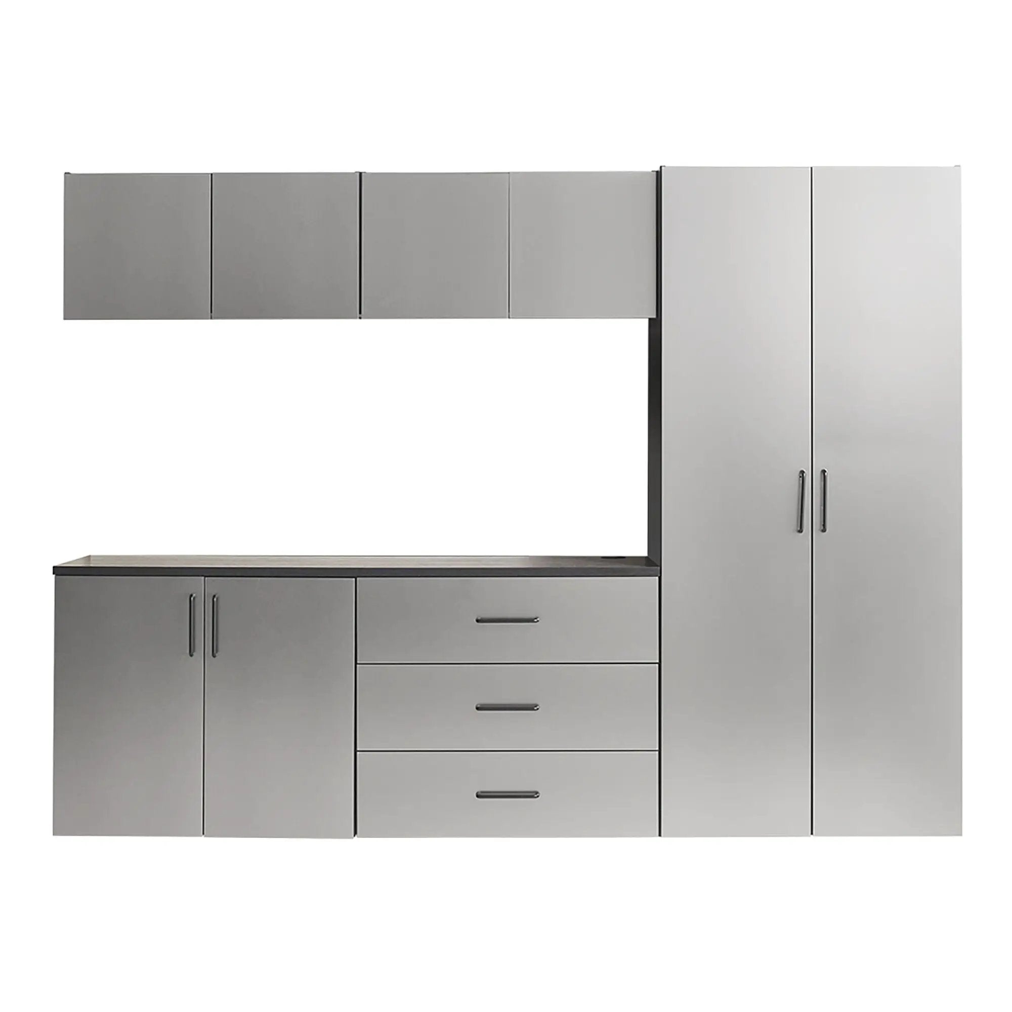 Astro Series - Garage Cabinet Set B With Soft Closing Drawers - Metallic Gray by HouseOfZazla