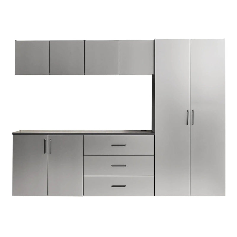 Astro Series - Garage Cabinet Set B With Soft Closing Drawers - Metallic Gray by HouseOfZazla