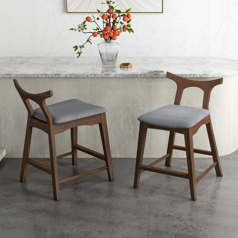Hester - Upholstered, Square Bar Chair (Set of 2) by HouseOfZazla