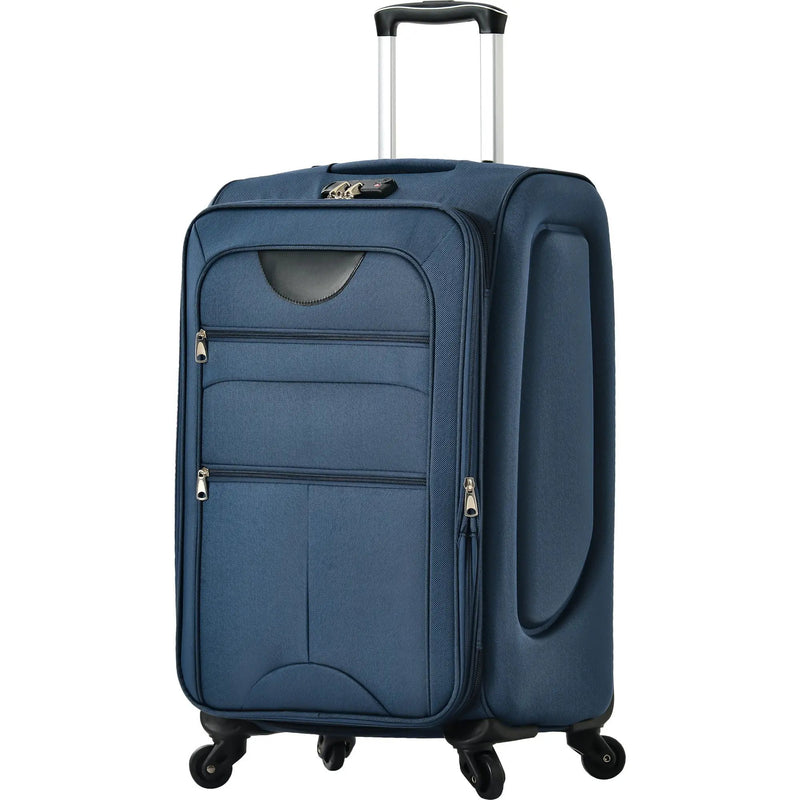 Softside Luggage Expandable 3 Piece Set Suitcase Upright Spinner Softshell Lightweight Luggage Travel Set - Dark Blue by HouseOfZazla