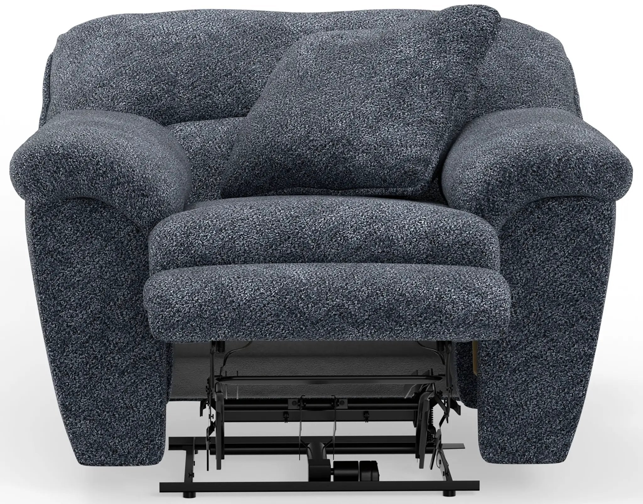 Paxon - Deep Seat Power Lay Flat Recliner With Power Adjustable Headrest - Smoke by Unique Piece Furniture