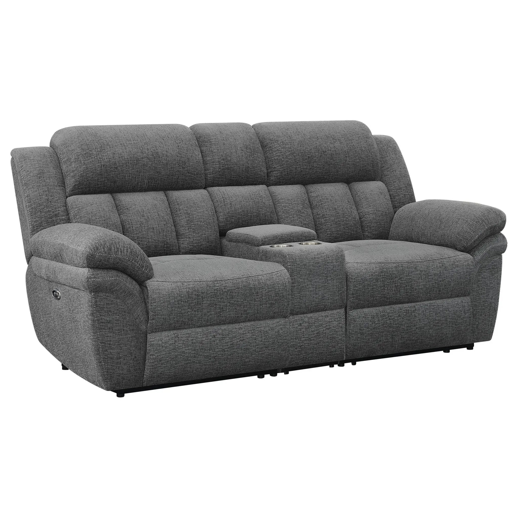 Bahrain Upholstered Power Loveseat Charcoal by Unique Piece Furniture