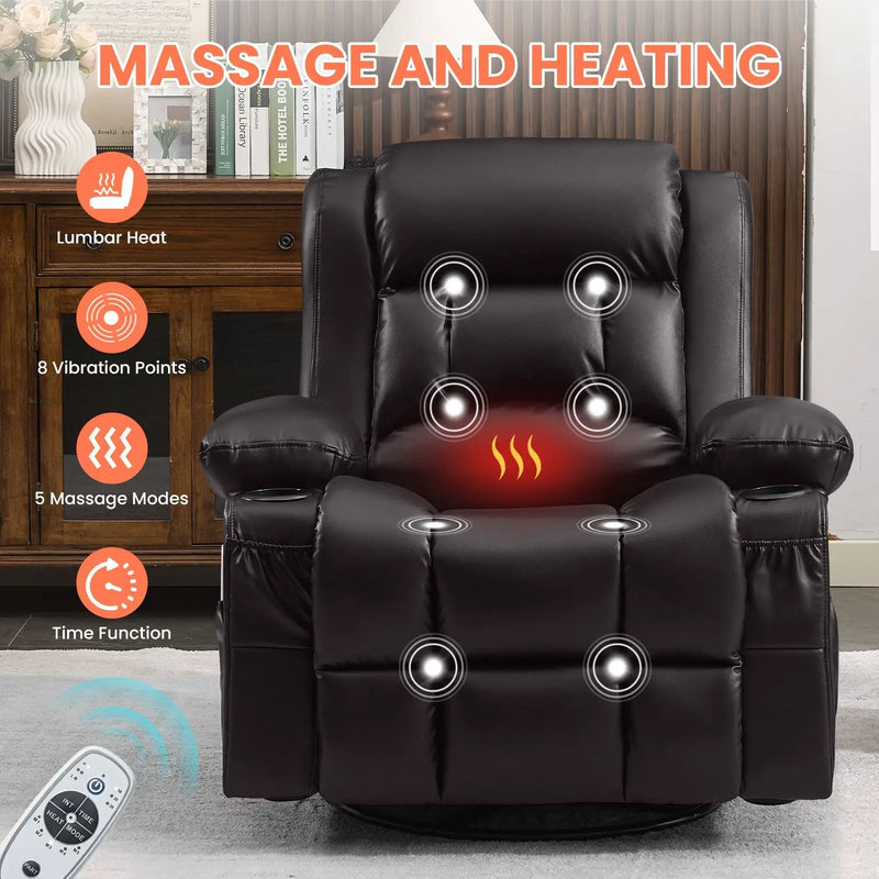 360° Swivel Rocker Recliner for Adults by HouseOfZazla
