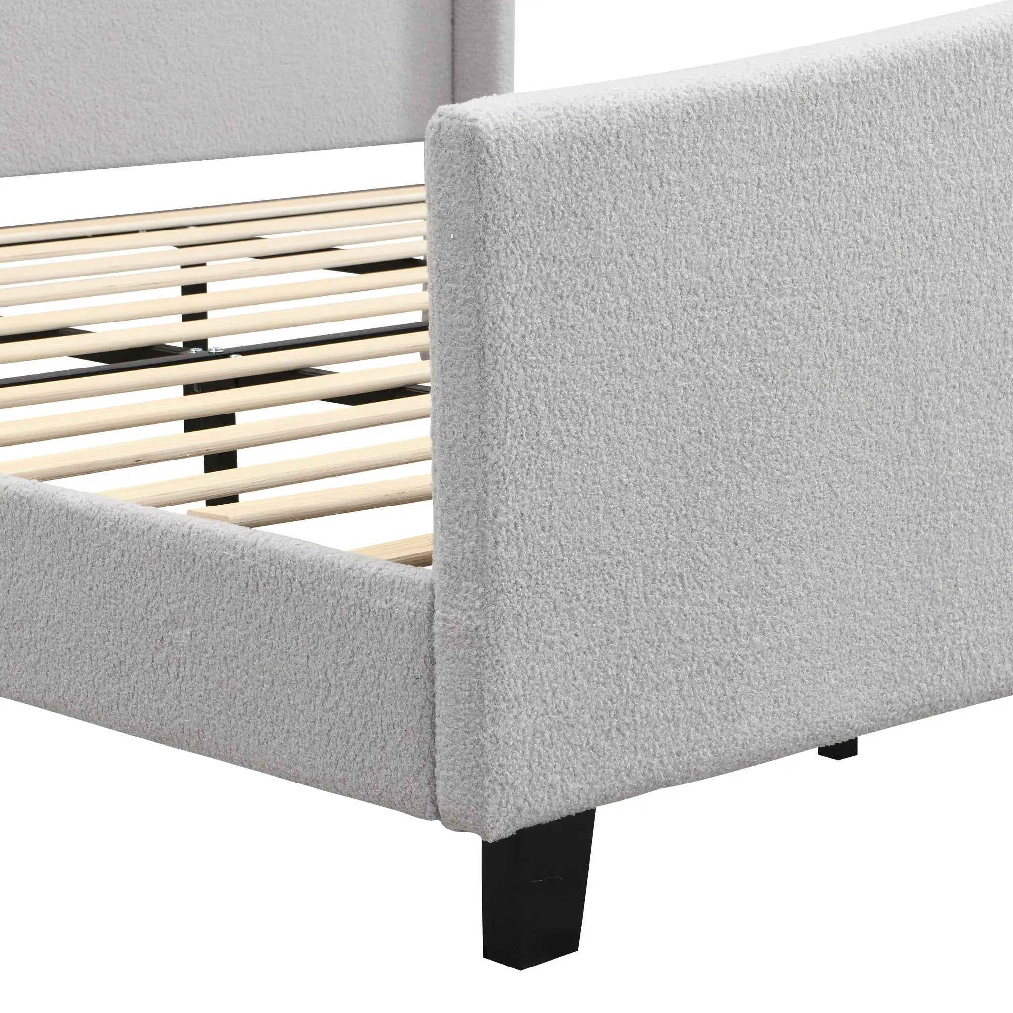Platform Bed Frame With Tall Headboard And High Footboard by HouseOfZazla