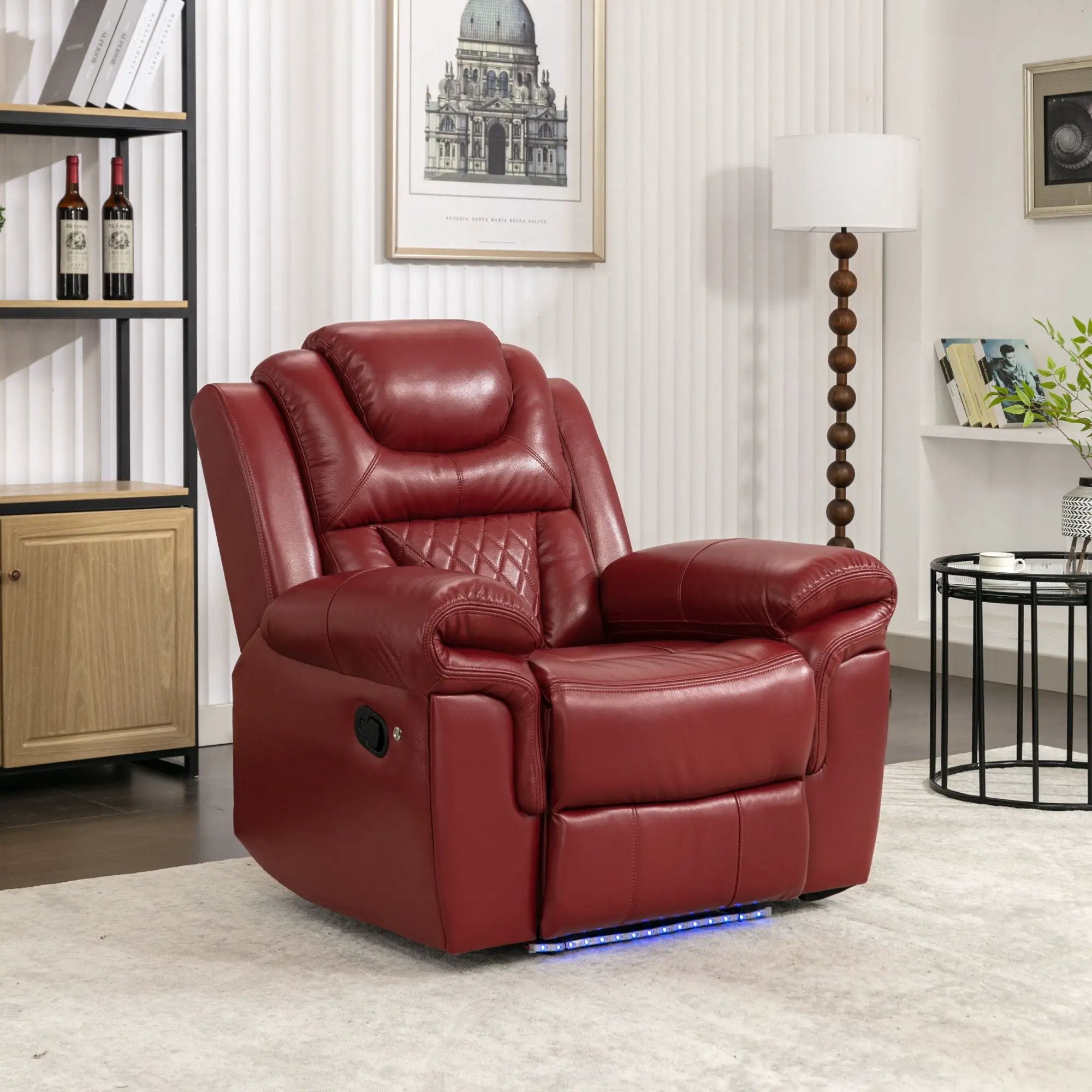 Home Theater Seating Manual Recliner Chair With Led Light Strip For Living Room by Unique Piece Furniture
