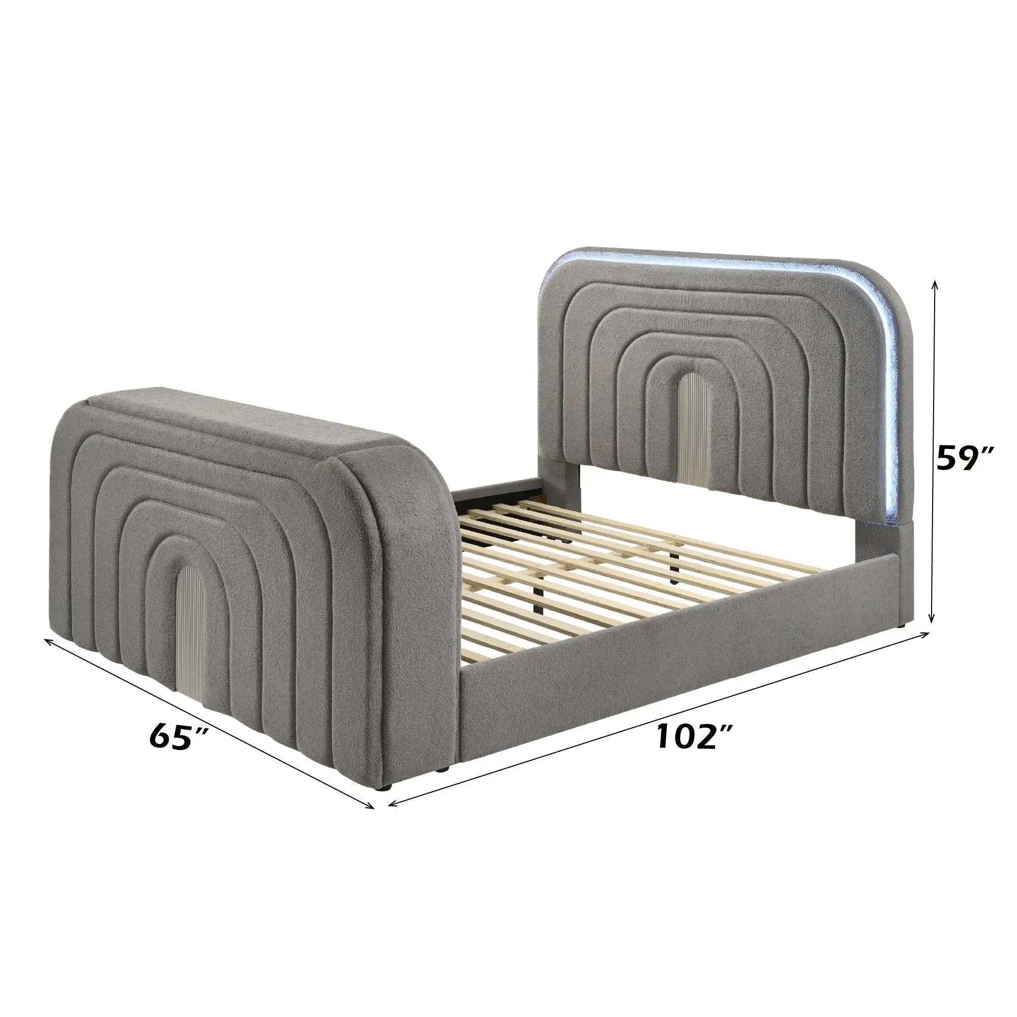 Shelyn - Bed With LED, TV Stand, Fireplace & Bluetooth by HouseOfZazla