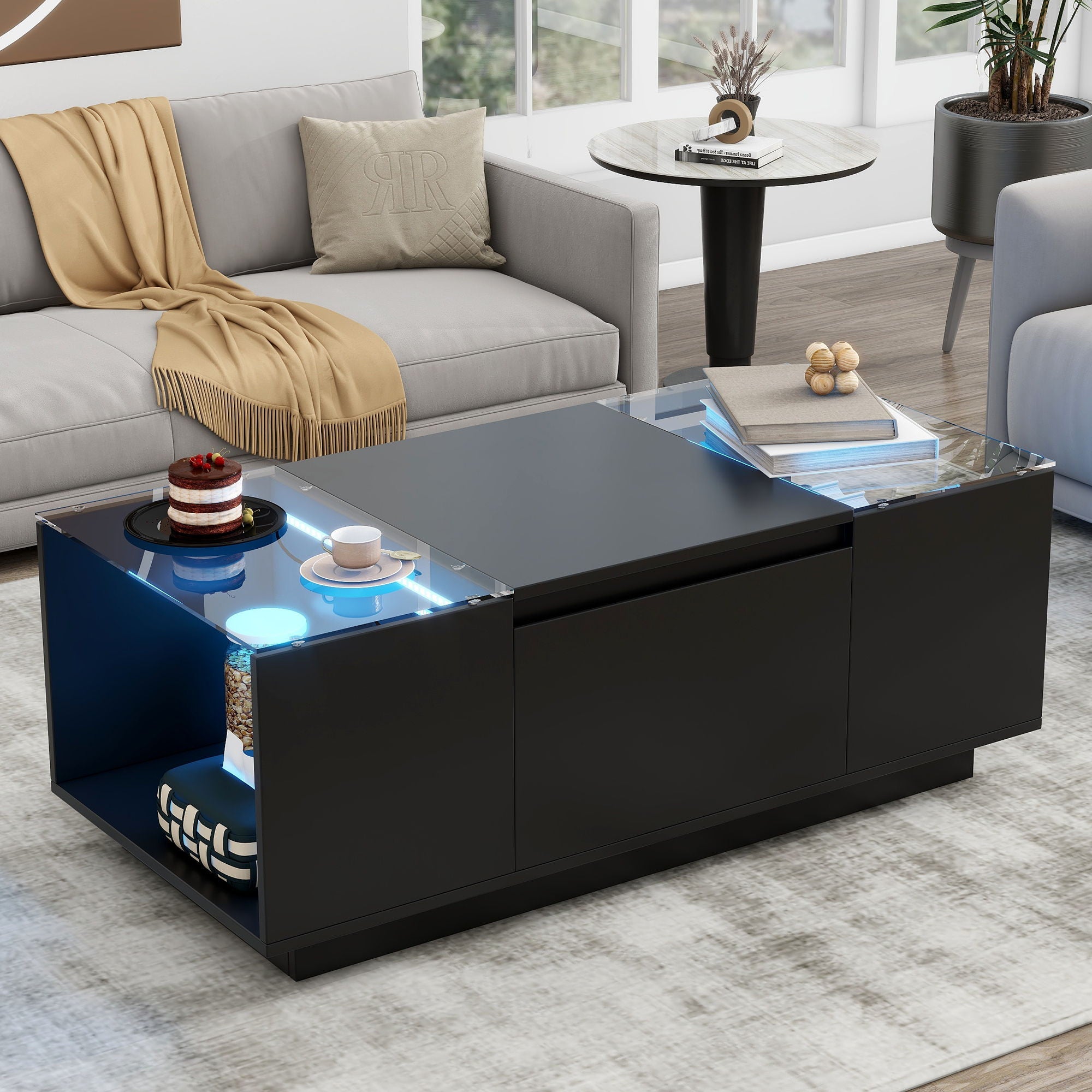 LED Coffee Table, Modern Center Table by HouseOfZazla