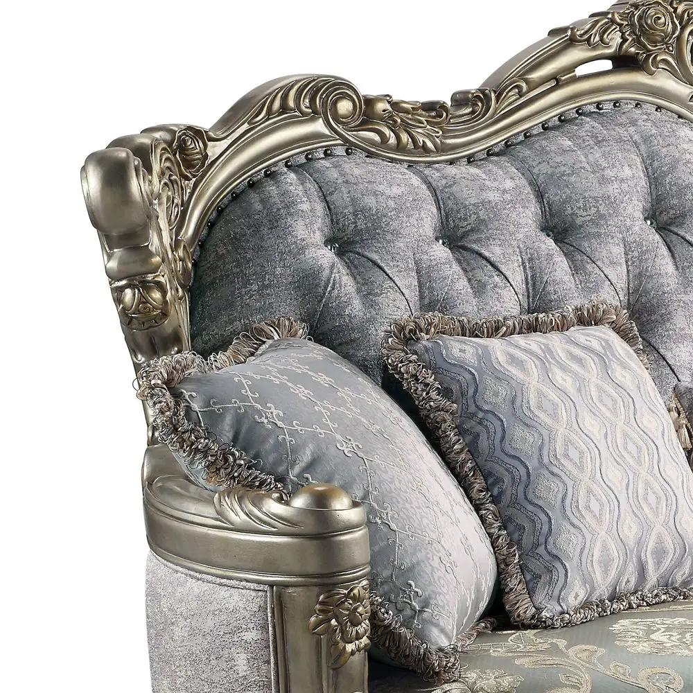 Miliani - Sofa With 5 Pillows - Fabric & Antique Bronze by Unique Piece Furniture