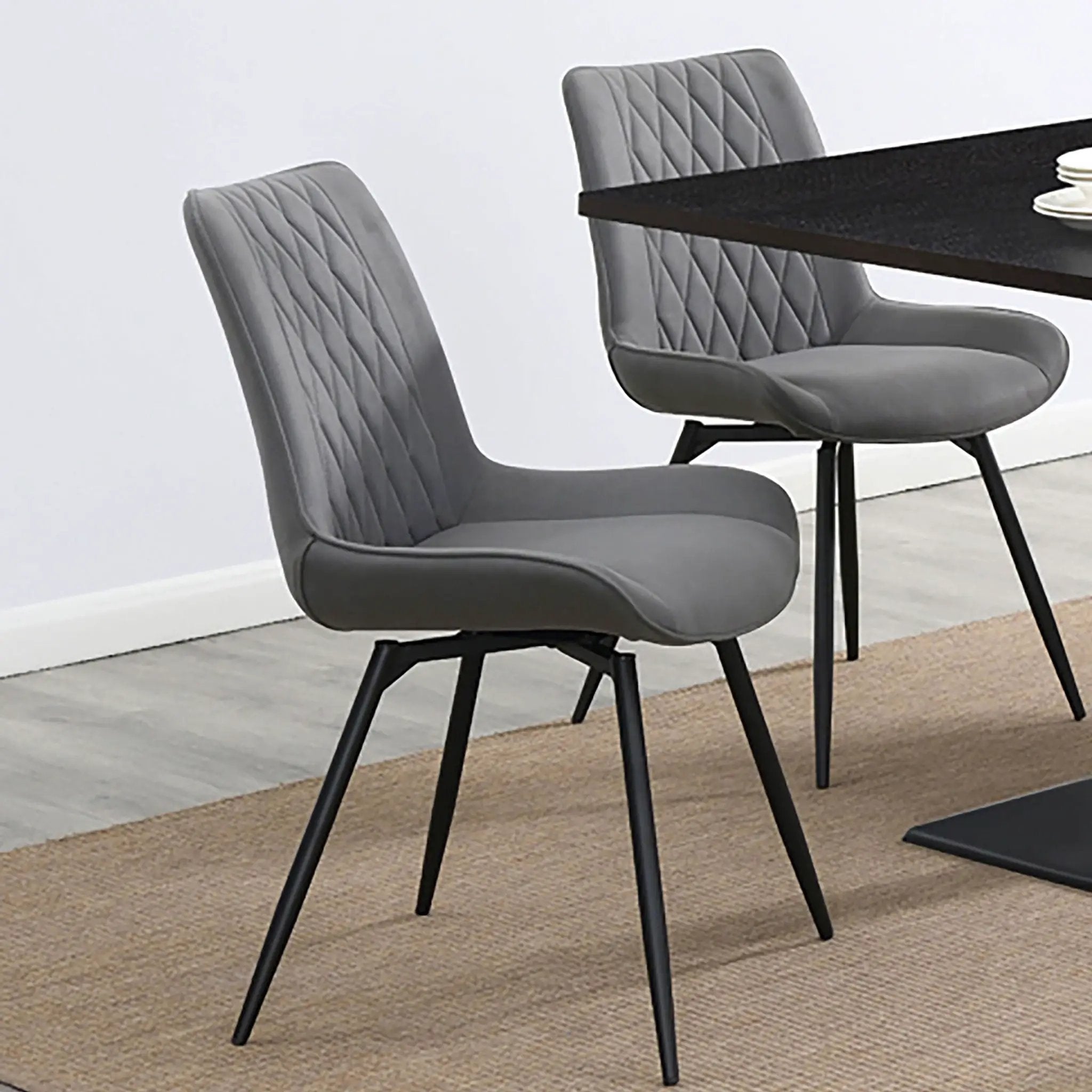 Tufted Swivel Dining Chairs (Set of 2) - Gray by HouseOfZazla