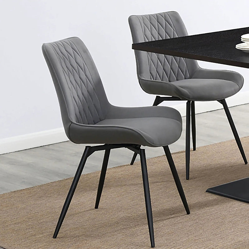 Tufted Swivel Dining Chairs (Set of 2) - Gray by HouseOfZazla