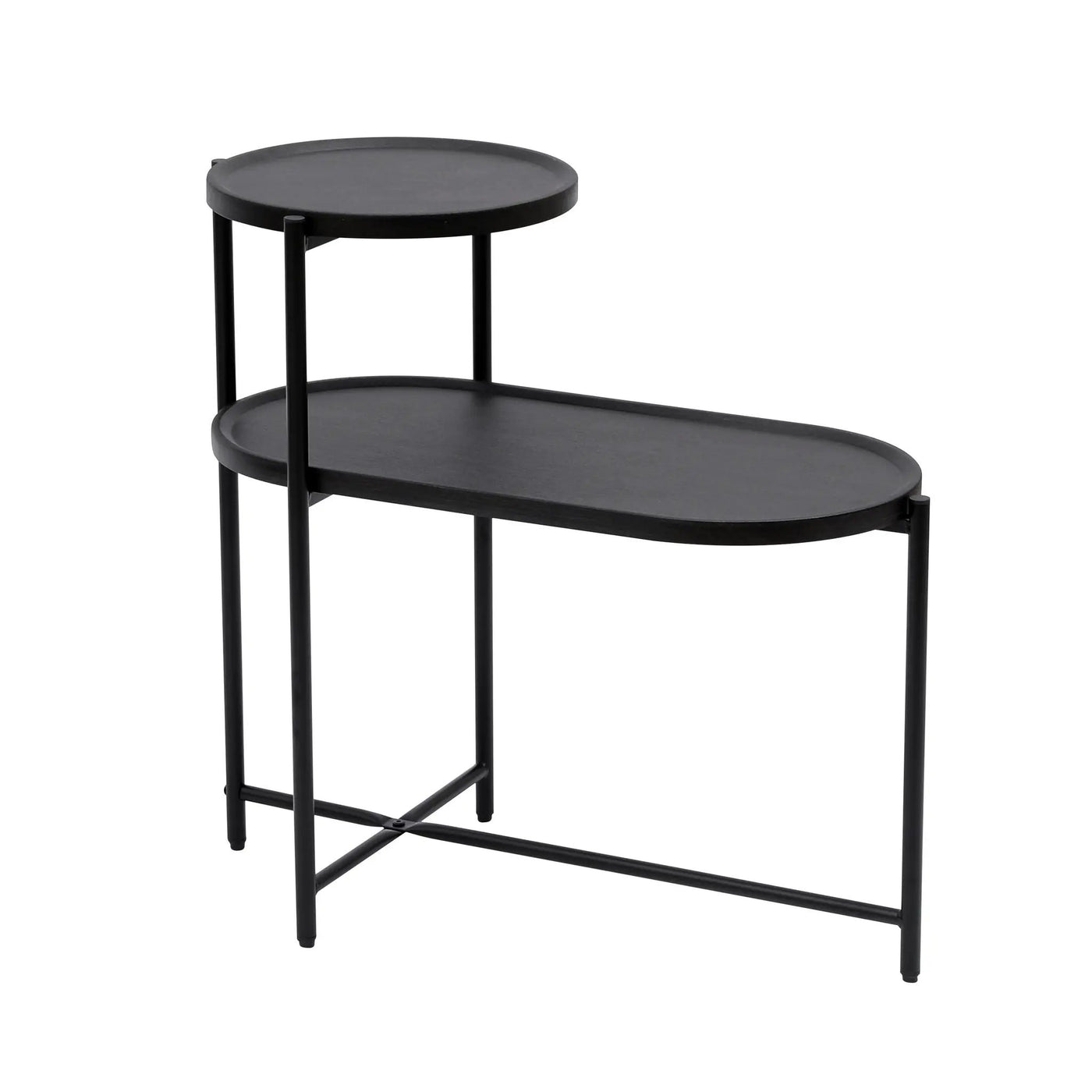 Round Coffee Table With Storage Tray 2 Tier Oval End Tables Wooden Small Side Table For Living Room by Unique Piece Furniture