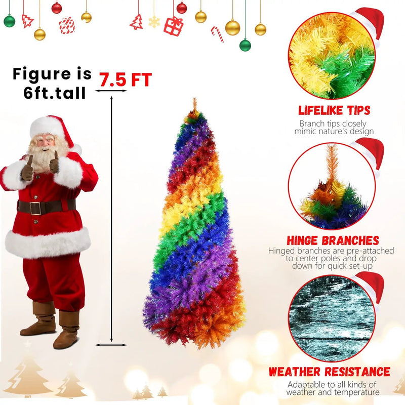 5ft Rainbow Spiral Christmas Tree by HouseOfZazla