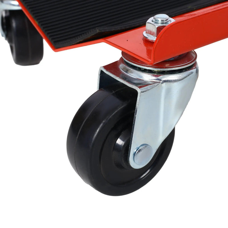 Heavy Duty Snowmobile Dolly V Slide With 2.5" Swivel Casters, Rubber Pad, 1500Lbs Capacity Steel - Red by HouseOfZazla
