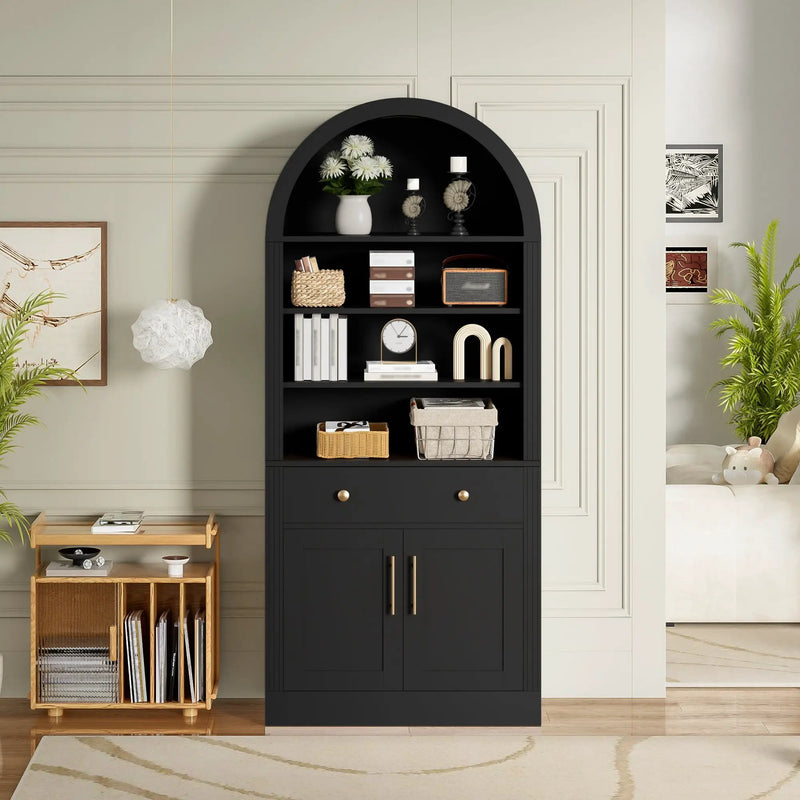Arched Bookshelf with Storage Cabinet by HouseOfZazla