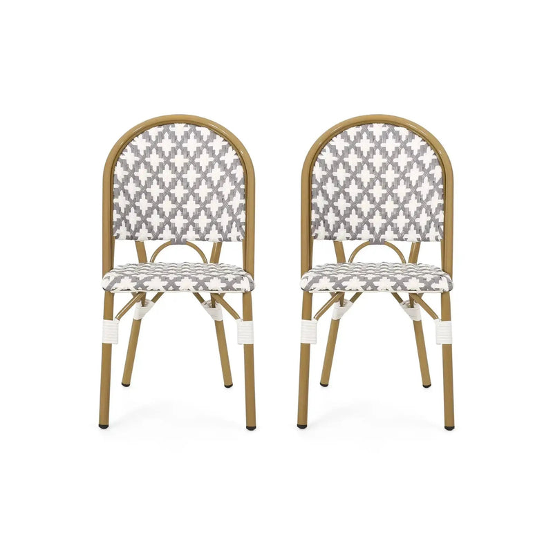 Chic French Bistro Chair With Durable Rattan And Aluminum Frame by HouseOfZazla