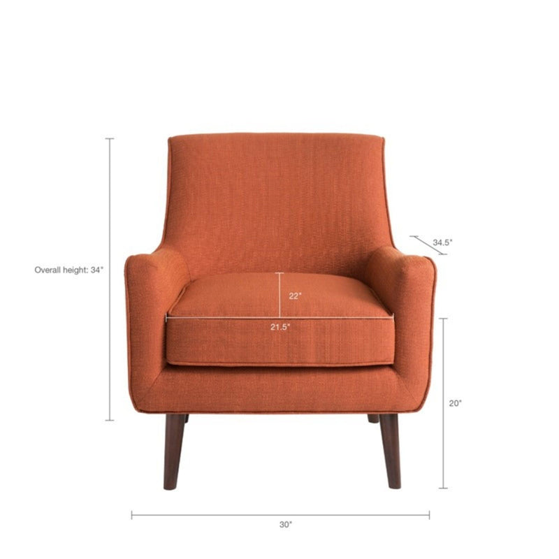 Accent Chair Upholstered With Legs - Burnt Orange by Unique Piece Furniture