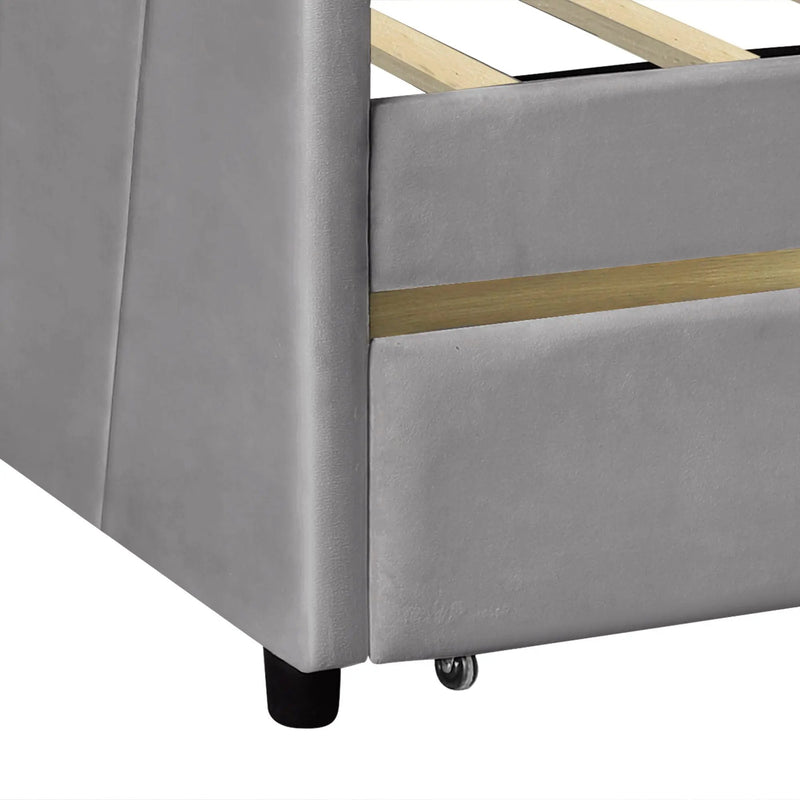 Upholstered Daybed With Two Drawers And Wood Slat by HouseOfZazla