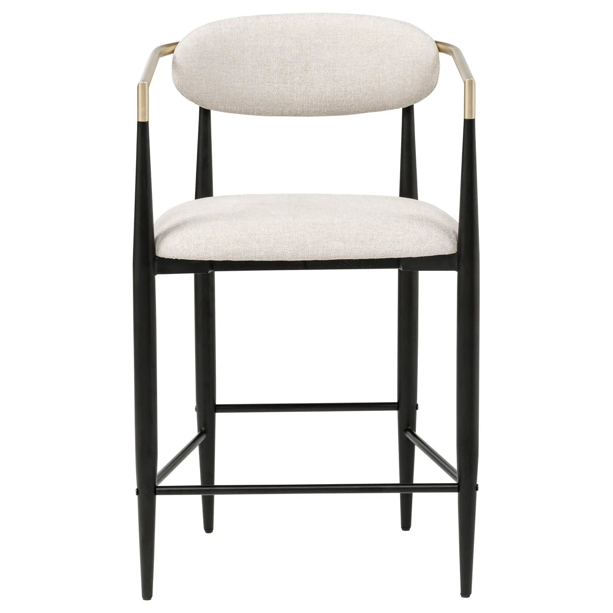 Tina Fabric Upholstered Counter Chair Beige (Set of 2) by Unique Piece Furniture