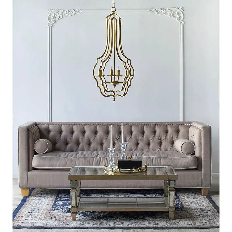4 Light Chandelier, Hanging Light Fixture With Adjustable Chain For Kitchen, Bulb Not Included - Gold by HouseOfZazla