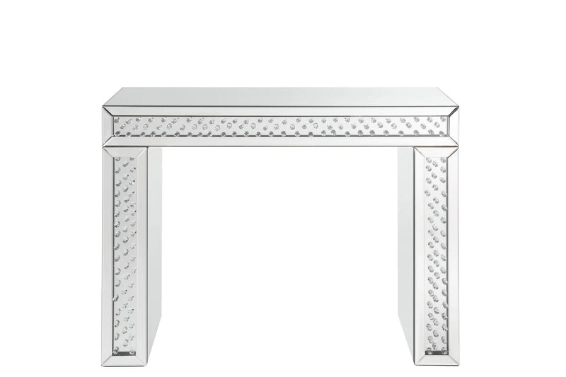 Nysa Mirrored & Faux Crystals Vanity Desk by HouseOfZazla