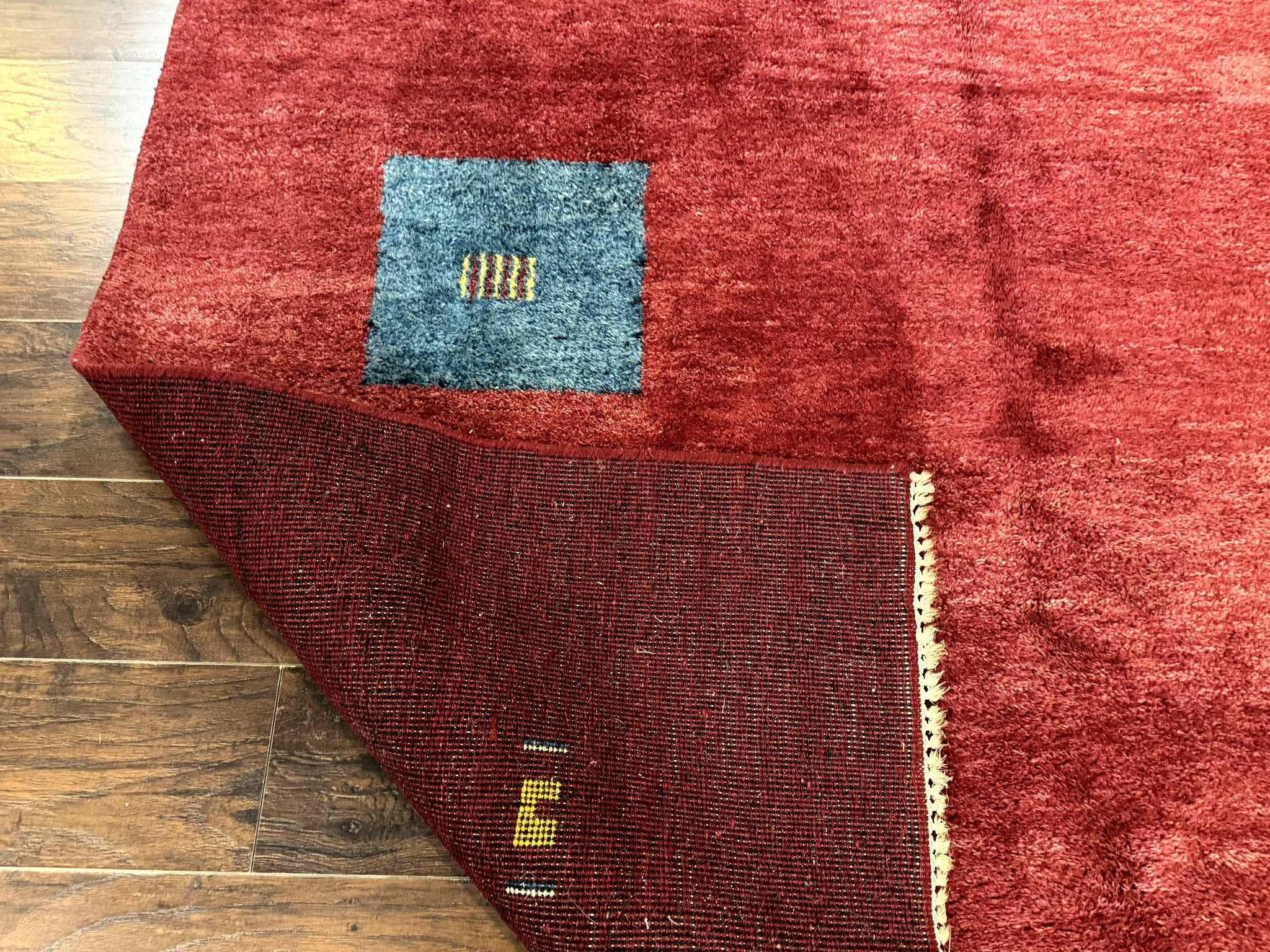 Modern Indo Persian Gabbeh Rug 7x10, Red, Tribal Area Rug by Jewel Rugs