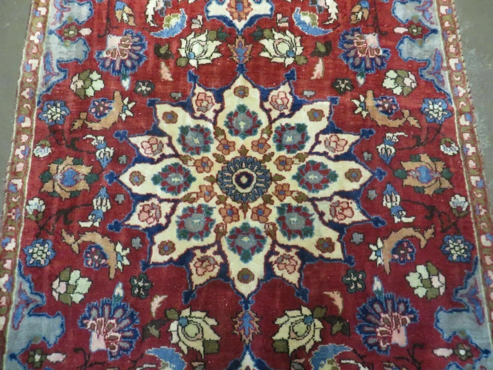 4' X 6' Antique Handmade India Floral Oriental Wool Rug Vegetable Dyes #120 by Jewel Rugs