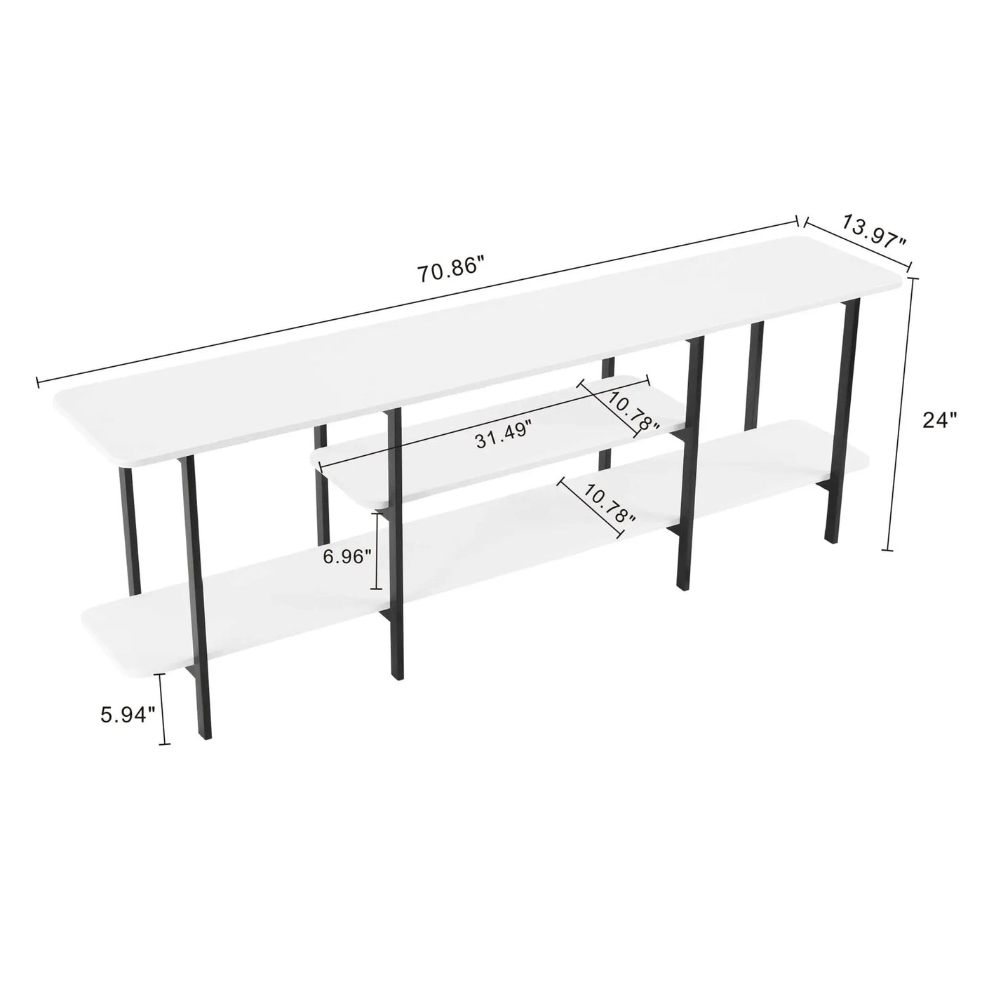 Celine - 3 Shelf Console Table by HouseOfZazla
